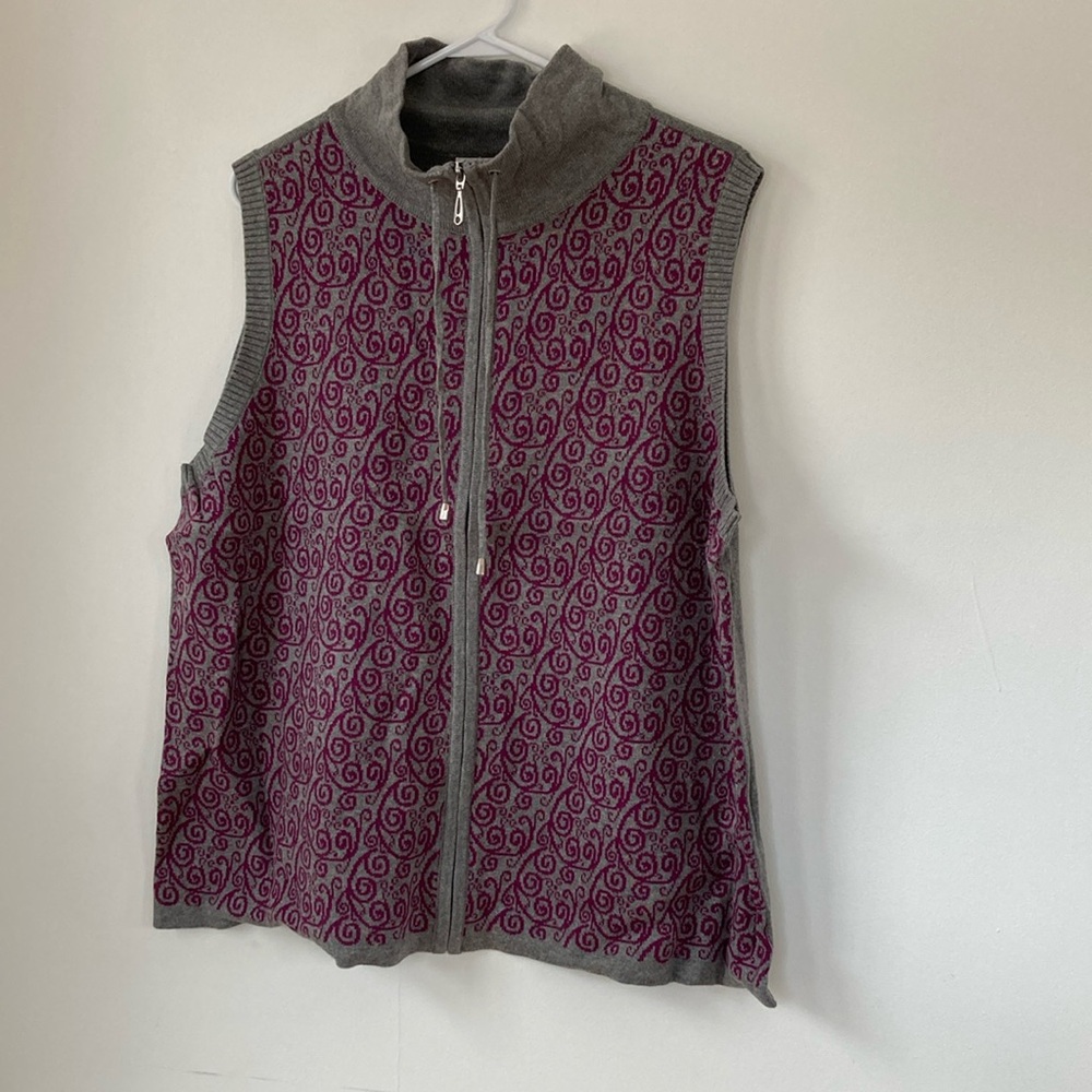 New CJ Banks zipper 100% cotton sweater vest